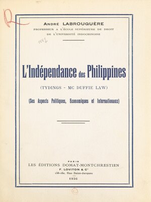 cover image of L'indépendance des Philippines